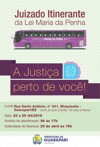 ônibus rosa 2016 juizado itinerante lei maria da penha