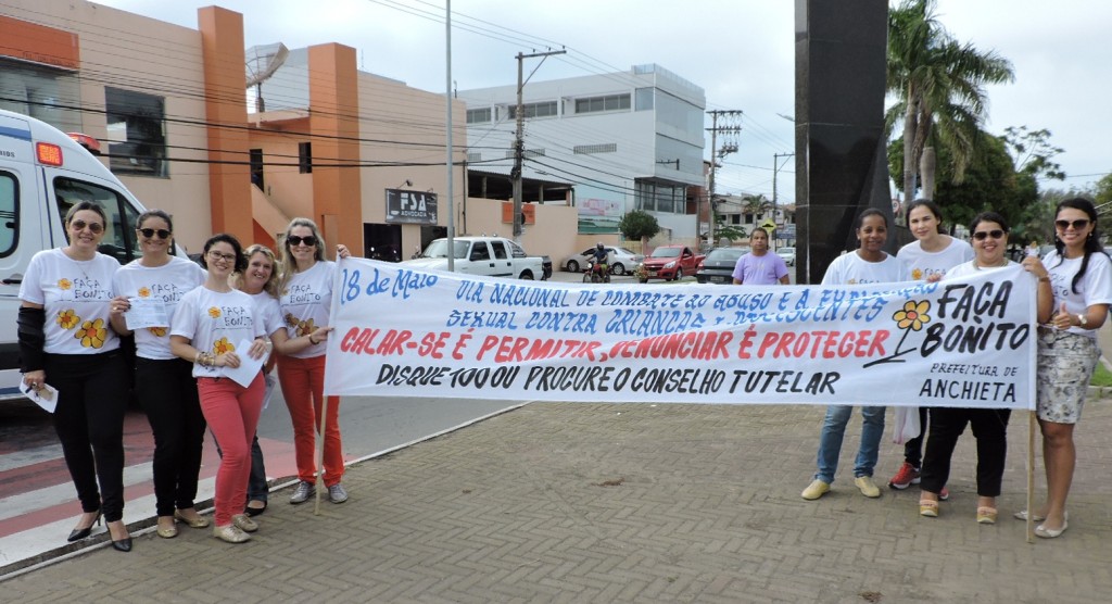 Secretaria de Assistência Social de Anchieta promoveu a ação para combater o abuso de crianças e adolescentes. Foto: divulgação