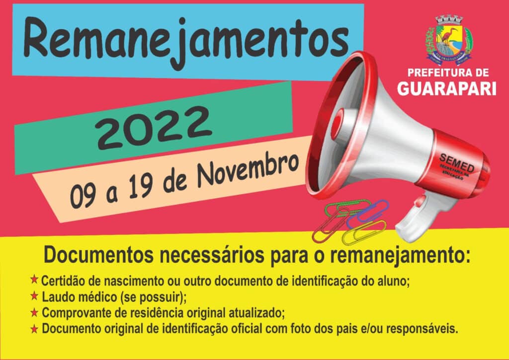 Prefeitura de Guarapari inicia período de rematrícula e remanejamento ...